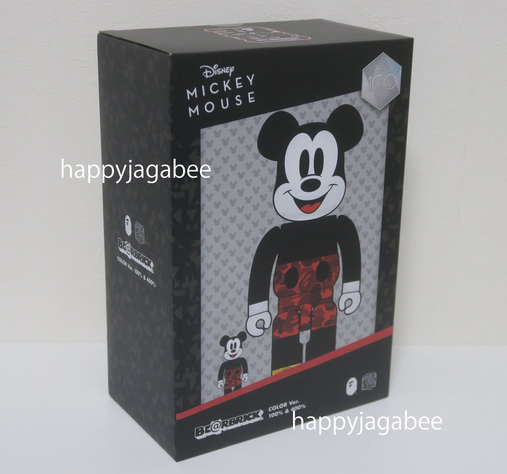 A BATHING APE x BE@RBRICK MICKEY MOUSE ORIGINAL COLOR 100% & 400