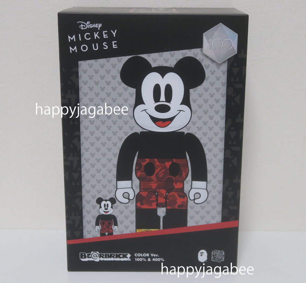 A BATHING APE x BE@RBRICK MICKEY MOUSE ORIGINAL COLOR 100% & 400