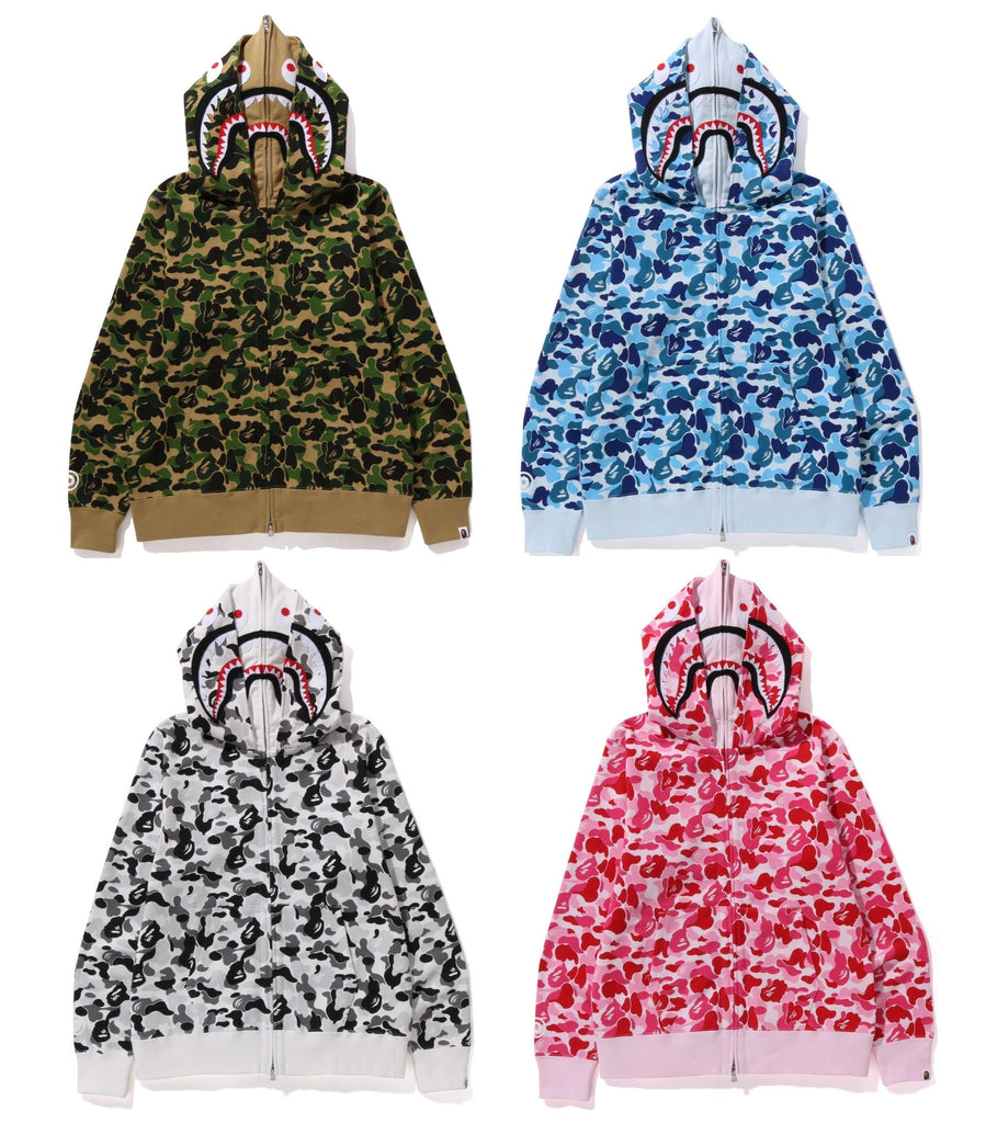 A BATHING APE ABC CAMO DOUBLUE SHARK FULL ZIP HOODIE