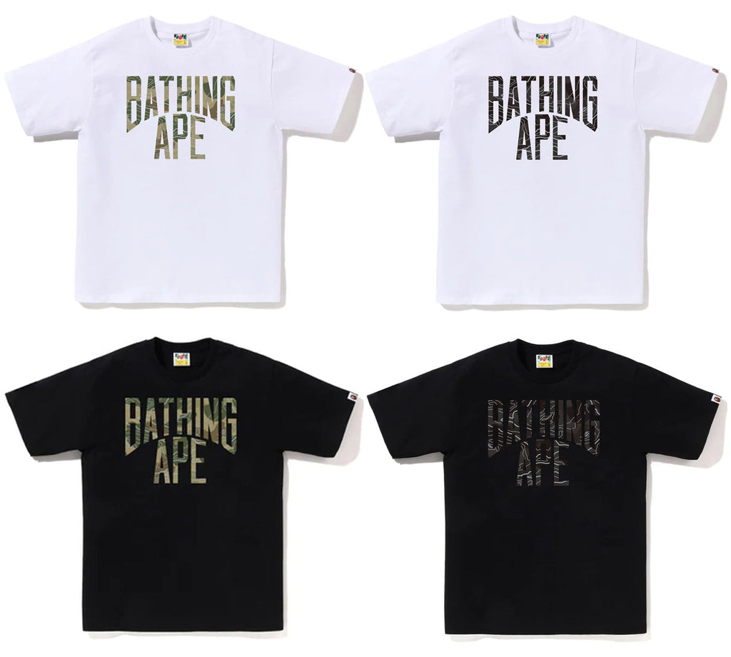 A BATHING APE LAYERED LINE CAMO NYC LOGO TEE