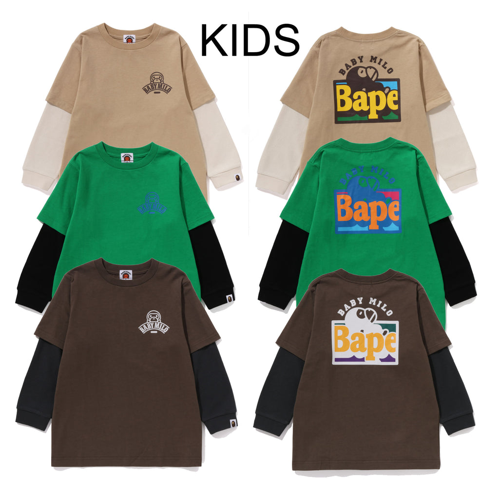 A BATHING APE BAPE KIDS BABY MILO LAYERED L/S TEE – happyjagabee store