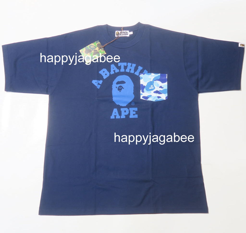 A BATHING APE ABC CAMO COLLEGE POCKET RELAXED TEE