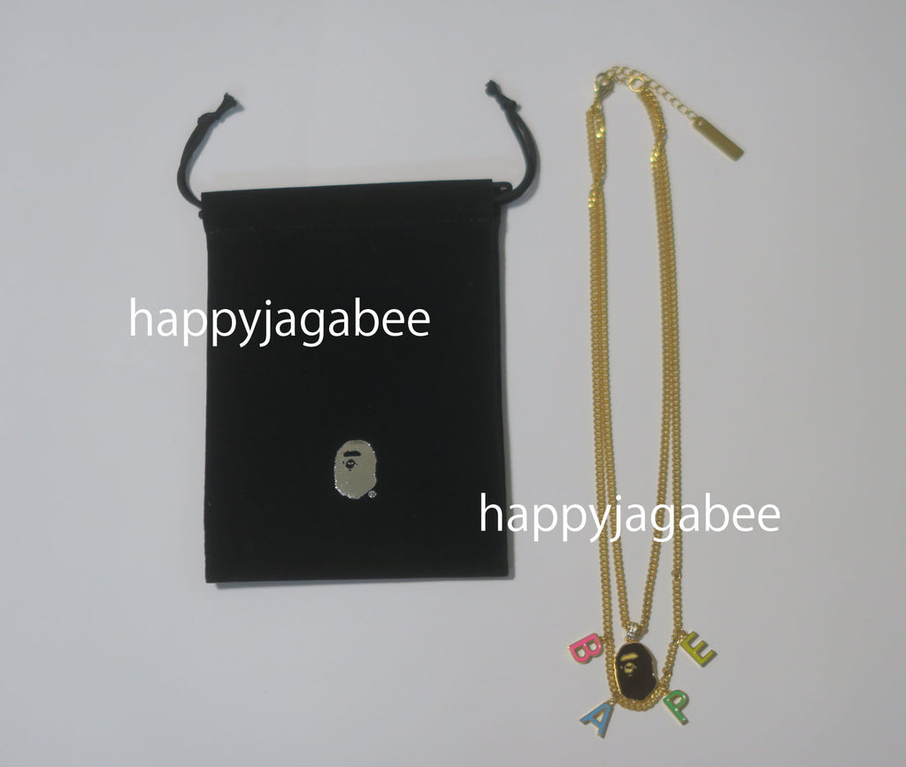 A BATHING APE Ladies' BAPE APE HEAD DOUBLE CHAIN NECKLACE