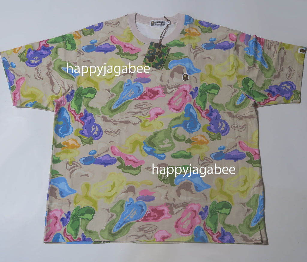 BAPE Green Art Camo Ape Head One Point T-Shirt