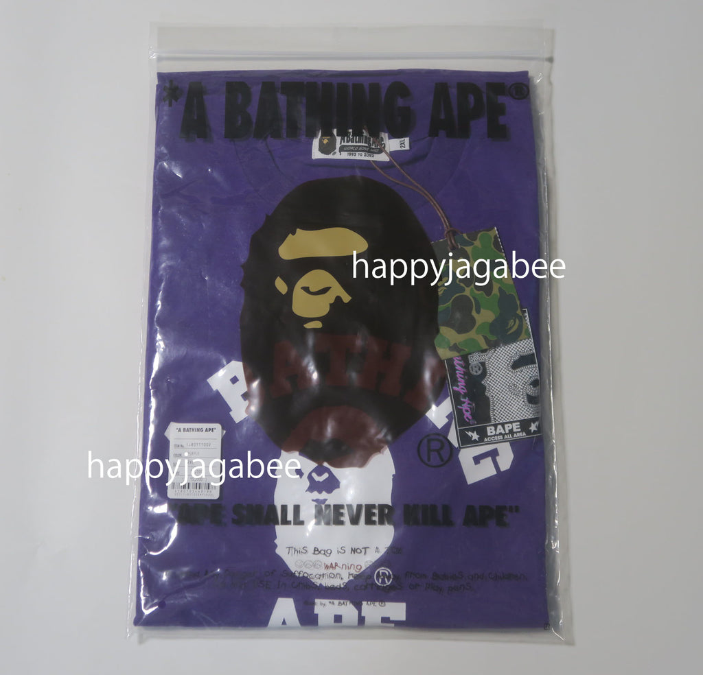 A BATHING APE MAD FACE COLLEGE L/S TEE ( RELAXED FIT