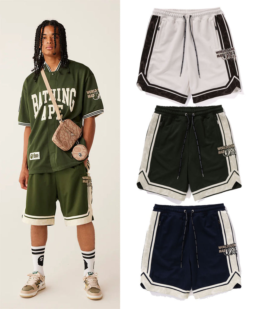 A BATHING APE BASEBALL JERSEY TRACK SHORTS – happyjagabee store