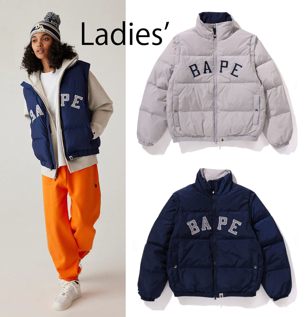 A BATHING APE Ladies DETACHABLE SLEEVE DOWN JACKET