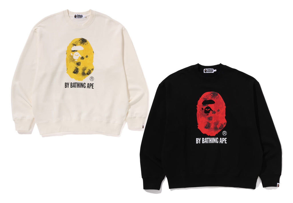 A BATHING APE FLORAL CAMO BY BATHING APE RELAXED FIT CREWNECK SWEAT SH happyjagabee store