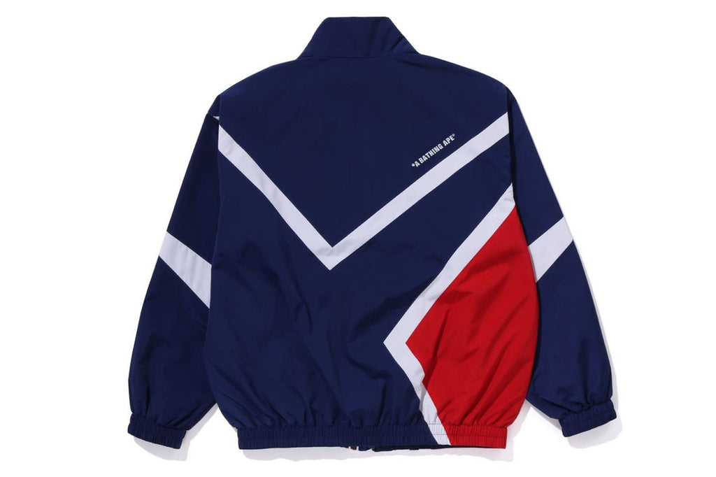 A BATHING APE COLOR BLOCKING METAL LOGO PIN TRACK JACKET