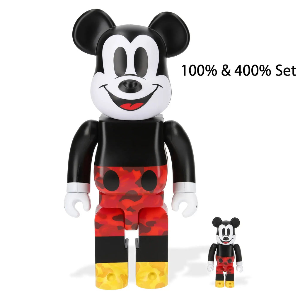 A BATHING APE x BE@RBRICK MICKEY MOUSE ORIGINAL COLOR 100% & 400
