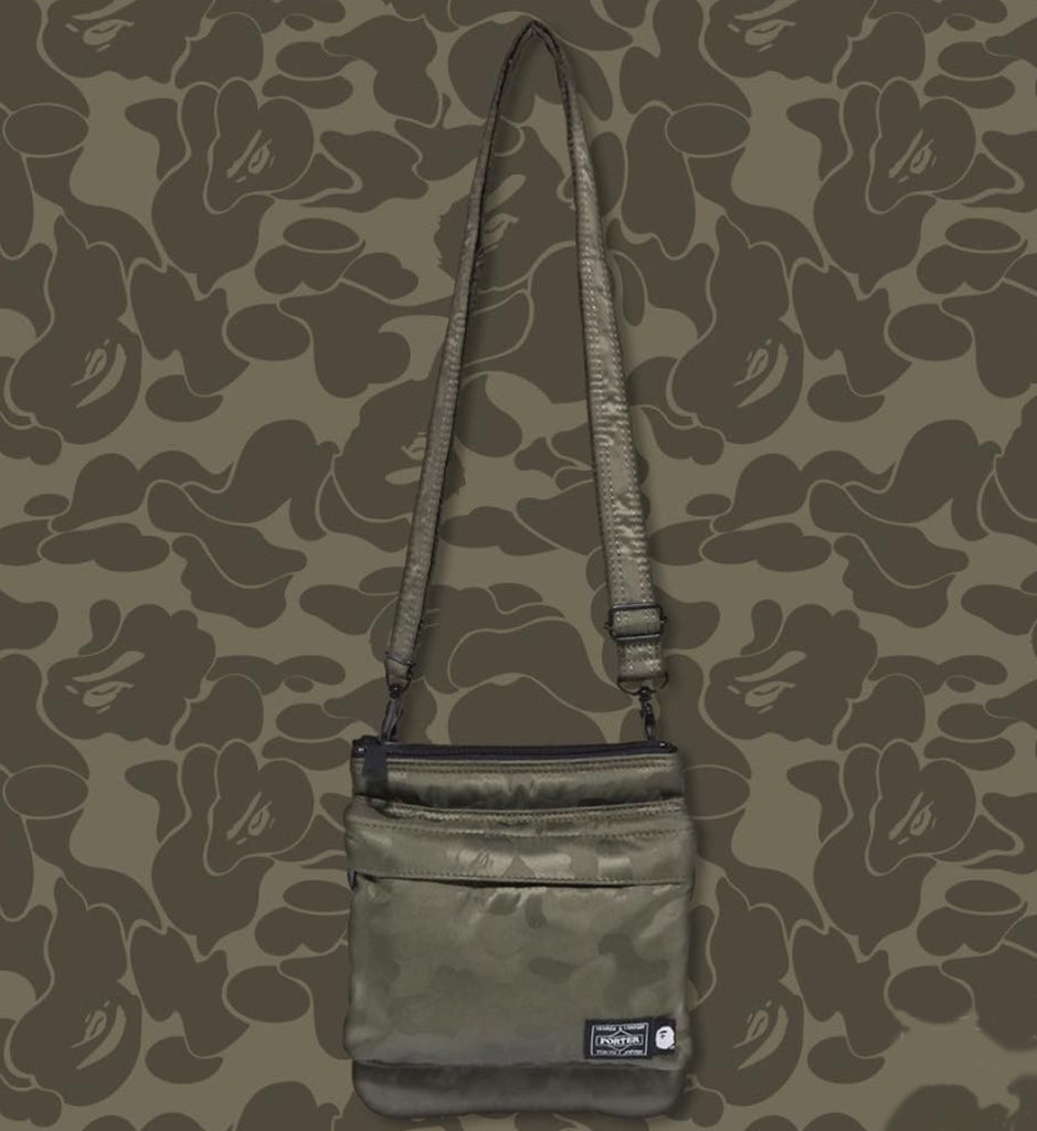 A BATHING APE BAPE x PORTER SOLID CAMO SHOULDER POUCH