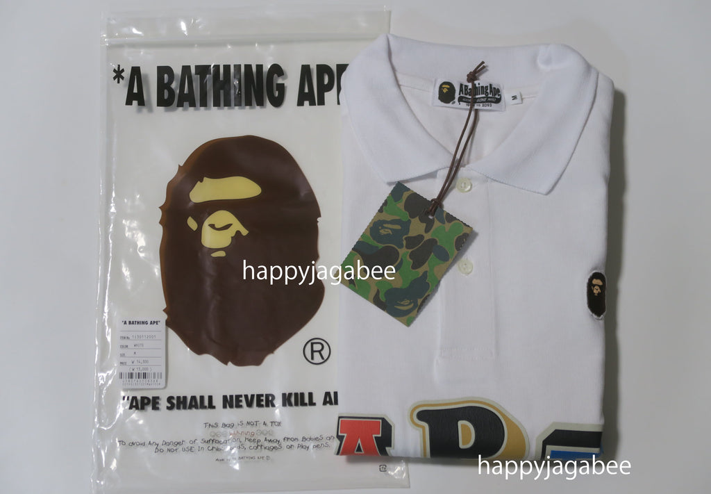 A BATHING APE MULTI FONTS RELAXED FIT POLO