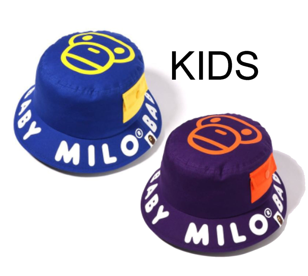 A BATHING APE BAPE KIDS BABY MILO POCKET BUCKET HAT