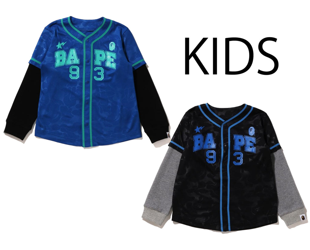 A BATHING APE BAPE KIDS BAPE LAYERED BASEBALL SHIRT