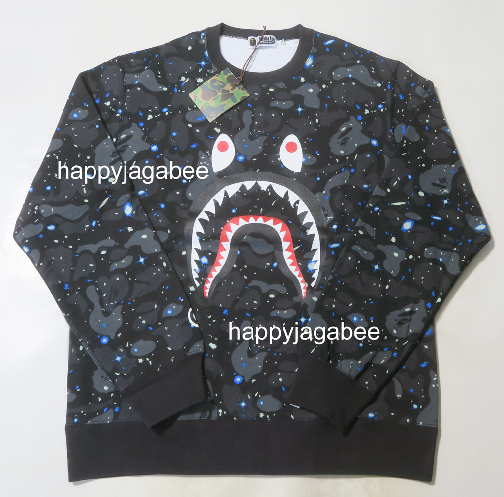 A BATHING APE SPACE CAMO SHARK CREWNECK