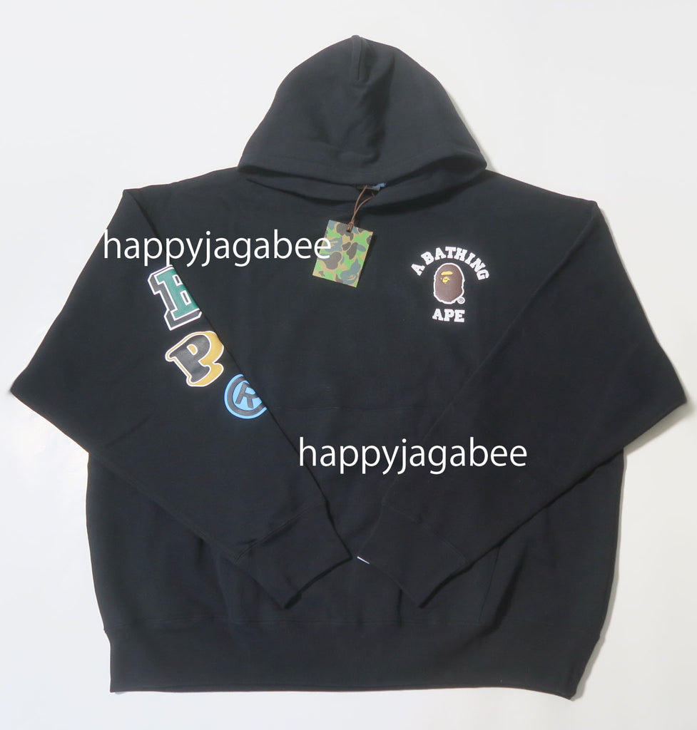 A BATHING APE MULTI FONTS LOOSE FIT PULLOVER HOODIE