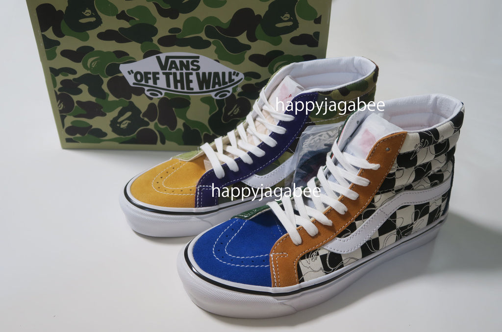 A BATHING APE BAPE X VANS MULTI CAMO SK8-HI w/ Keychain