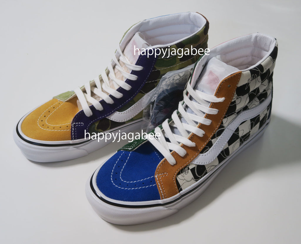 A BATHING APE BAPE X VANS MULTI CAMO SK8-HI w/ Keychain