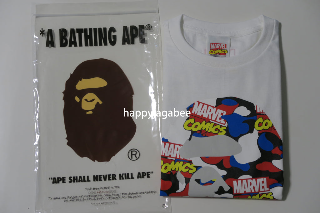 A BATHING APE BAPE x MARVEL CAMO CAPTAIN AMERICA TEE