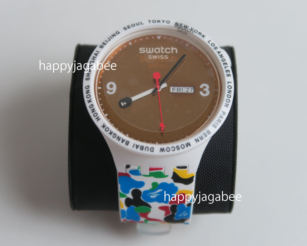 A BATHING APE SWATCH x BAPE BIG BOLD TOKYO WHITE MULTI CAMO