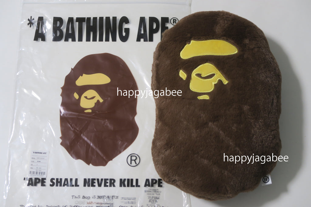 Bape Ape Head Cushion Brown