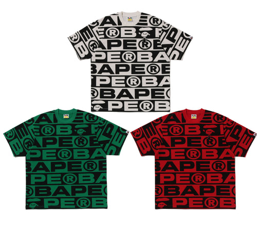 A BATHING APE LUX SPORT PATTERN OVERSIZED TEE