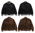 A BATHING APE SOLID CAMO JACQUARD NYLON REVERSIBLE BOMBER PADDED JACKET