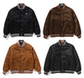 A BATHING APE SOLID CAMO JACQUARD NYLON REVERSIBLE BOMBER PADDED JACKET