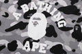 A BATHING APE Ladies' 1ST CAMO COLLEGE OVERSIZED TEE