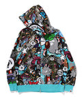 A BATHING APE COMIC ART SHARK ZIP HOODIE