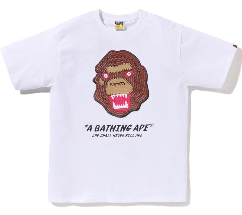 A BATHING APE EMBROIDERY STYLE SOUVENIR LOGO TEE