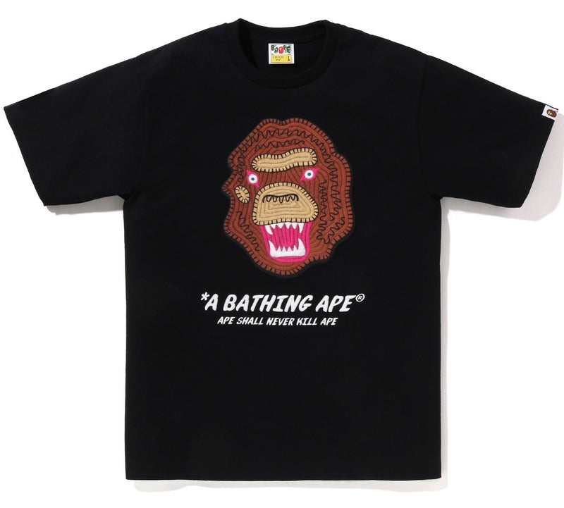 A BATHING APE EMBROIDERY STYLE SOUVENIR LOGO TEE