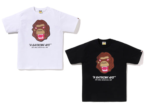 A BATHING APE EMBROIDERY STYLE SOUVENIR LOGO TEE