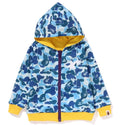 A BATHING APE BAPE KIDS ABC CAMO MESH REVERSIBLE ZIP HOODIE