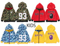 A BATHING APE BAPE KIDS ABC CAMO MESH REVERSIBLE ZIP HOODIE