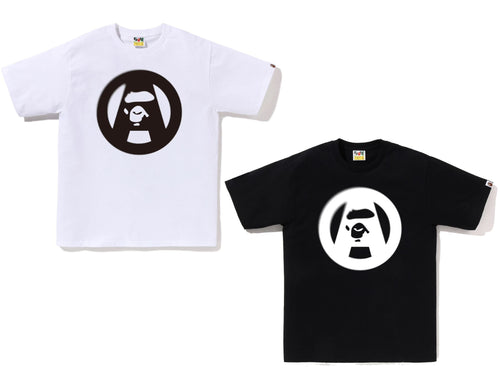 A BATHING APE STENCIL CIRCLE APE FACE TEE