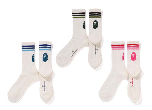 A BATHING APE BAPE LINE SOCKS