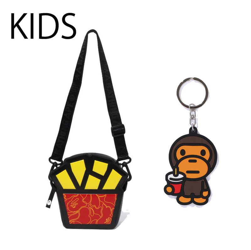 A BATHING APE BAPE KIDS FRENCH FRIES MINI SHOULDER BAG w/ KEYCHAIN