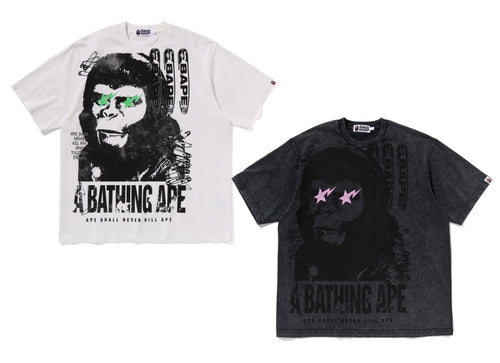 A BATHING APE GARMENT DYE MULTI LOGO RELAXED FIT TEE