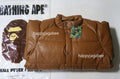 A BATHING APE LEATHER CLASSIC DOWN JACKET