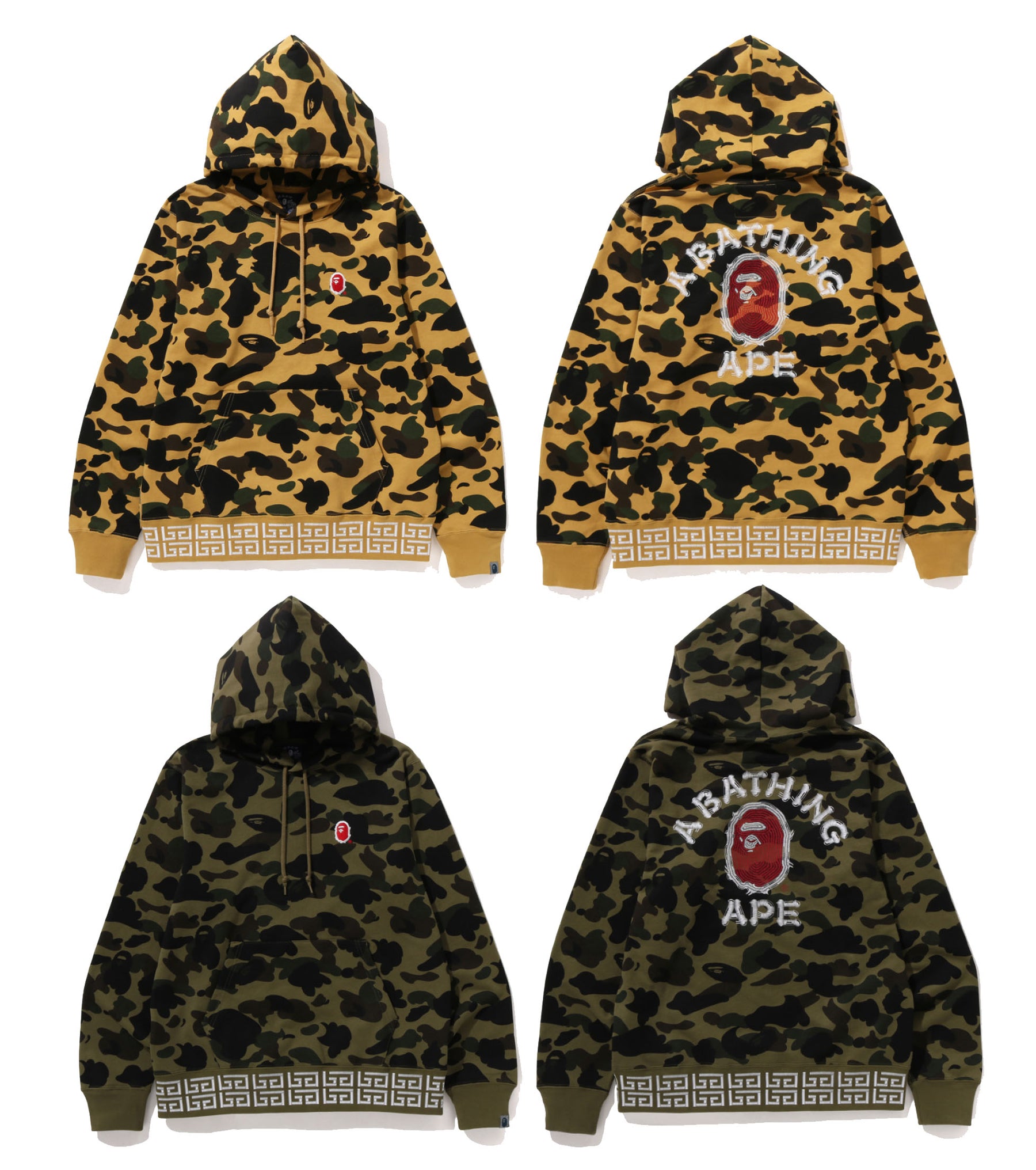 A BATHING APE 1ST CAMO BRUSH COLLEGE PULLOVER HOODIE