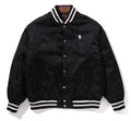 A BATHING APE SOLID CAMO JACQUARD NYLON REVERSIBLE BOMBER PADDED JACKET