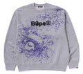 A BATHING APE SPRAY PRINT LOGO RELAXED FIT CREWNECK SWEAT SHIRT