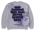 A BATHING APE SPRAY PRINT LOGO RELAXED FIT CREWNECK SWEAT SHIRT