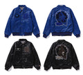 A BATHING APE (B)APE LEATHER VARSITY JACKET