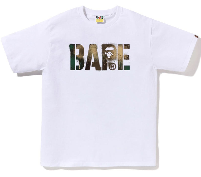 A BATHING APE MAP CAMO STENCIL BAPE LOGO TEE