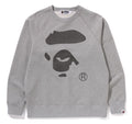 A BATHING APE APE FACE CREWNECK SWEAT SHIRT