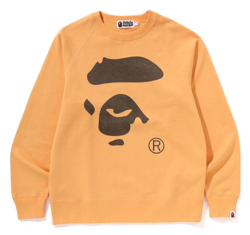 A BATHING APE APE FACE CREWNECK SWEAT SHIRT