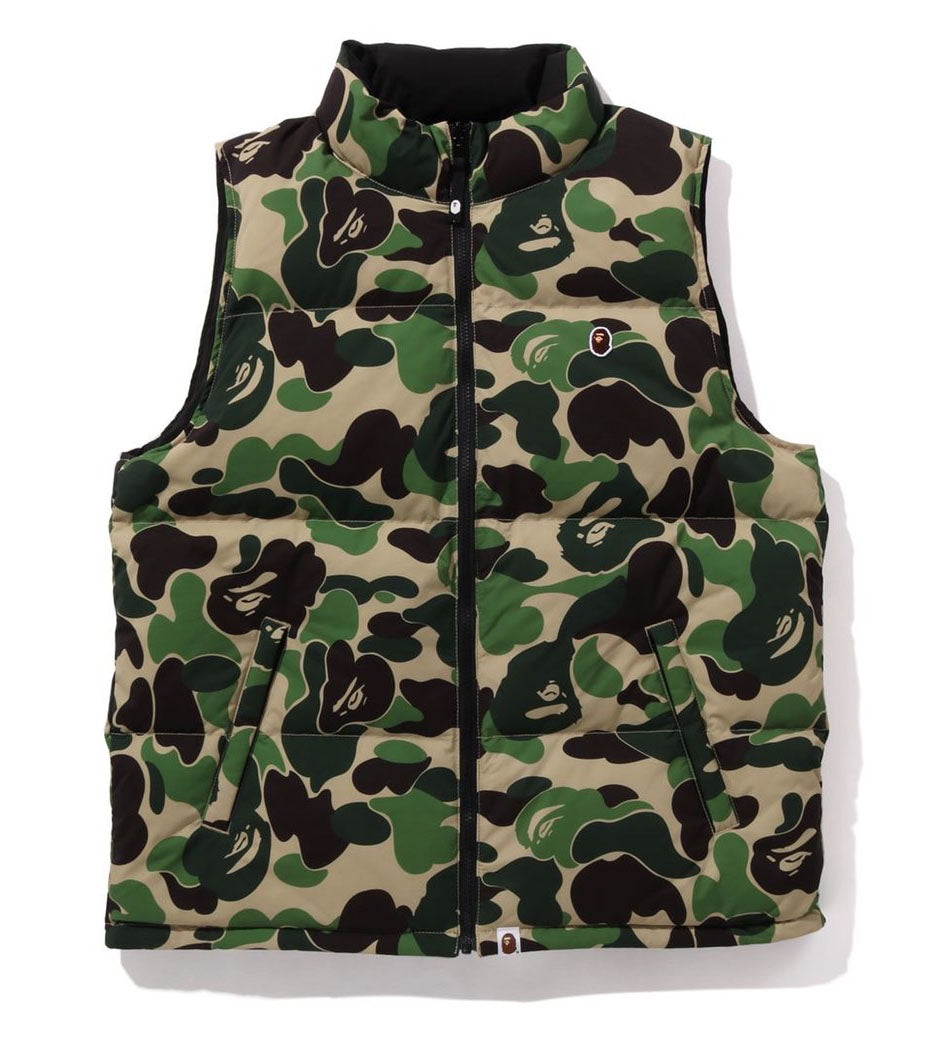 A BATHING APE ABC CAMO REVERSIBLE DOWN VEST