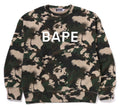 A BATHING APE MAP CAMO CREWNECK RELAXED FIT SWEAT SHIRT